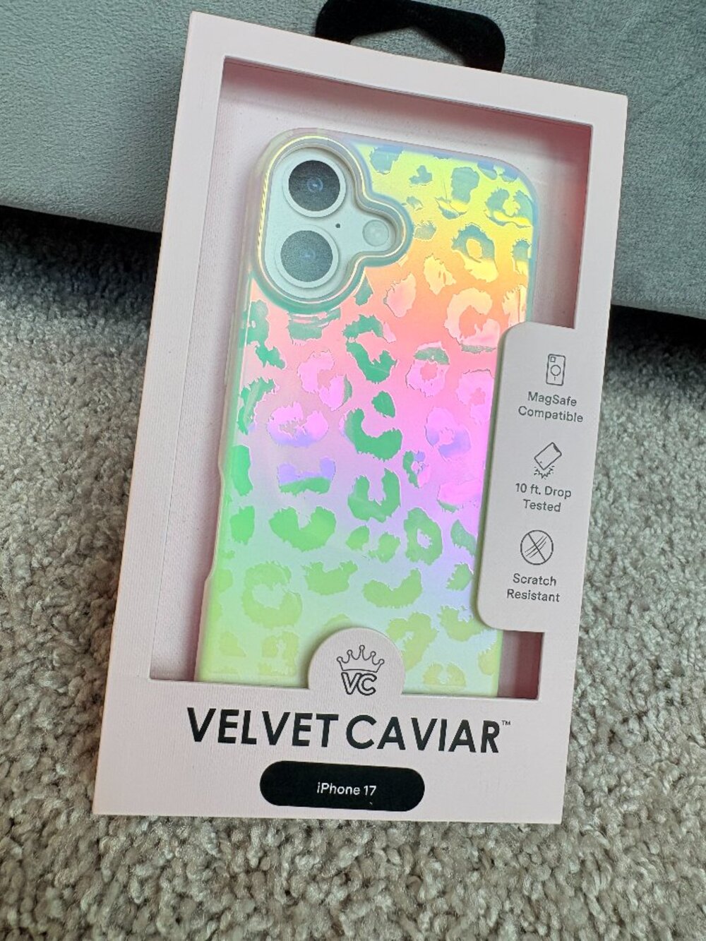 Velvet Caviar Iridescent Leopard iPhone 17 Case MagSafe New With Tags